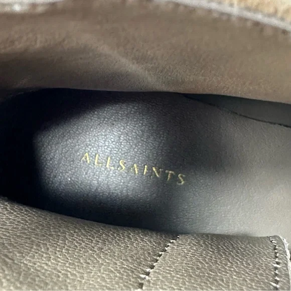 AllSaints Carlotta Western Suede Side Zip Ankle Boots Desert Sand Size 37, US 7 - Picture 10 of 13